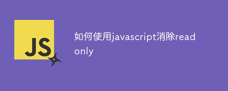 如何使用javascript消除readonly