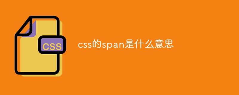 css的span是什么意思
