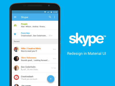 Skype APP的UI模板psd下载